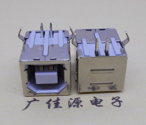 三角镇USB BF90度母座 打印机接口 卧式插板DIP白胶