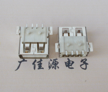 三角镇USB AF方形脚 贴片母座 1.0/1.2柱子直边接口