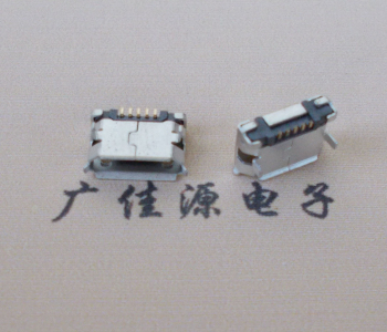 三角镇Micro USB卷口 B型(无柱）插板脚间距6.4普通端子