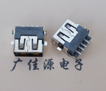 三角镇 USB母座 贴片沉板3.5/4.9 直口/卷口铜壳/铁壳