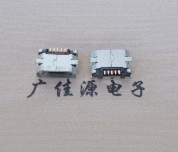 三角镇Micro USB平口全贴板 鱼叉脚5.0长带定位柱加焊盘