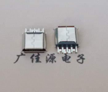 三角镇Micro USB母座 防水接口焊线夹板式悬空翻边