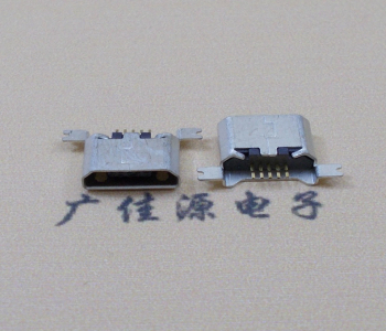 三角镇MK USB B Type 沉板0.9母座后两脚SMT口不卷边