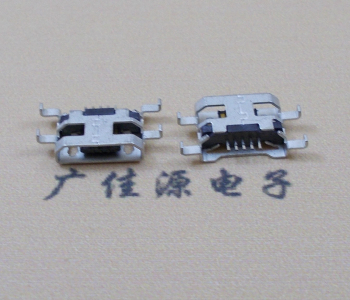 三角镇MICRO USB 5PIN接口 沉板1.6MM 四脚插板无导位