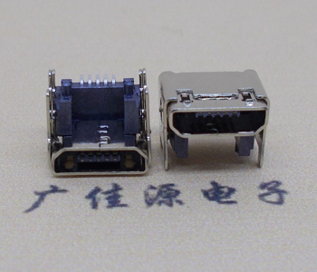 三角镇MICRO USB 5P母座 SMT垫高 L=4.15双壳