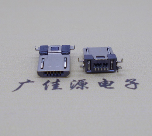 三角镇Micro usb焊板式公头贴片SMT款无弹超薄
