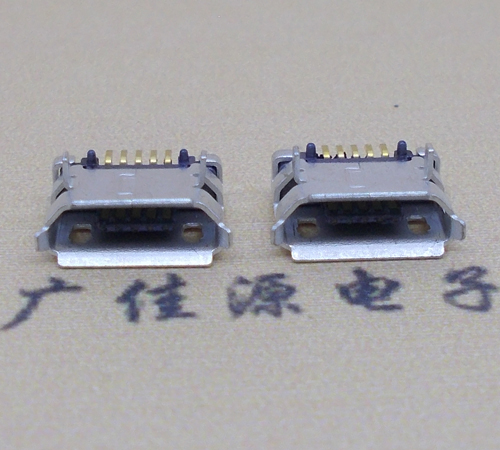三角镇高品质Micro USB 5P B型口母座,5.9间距前插/后贴端SMT